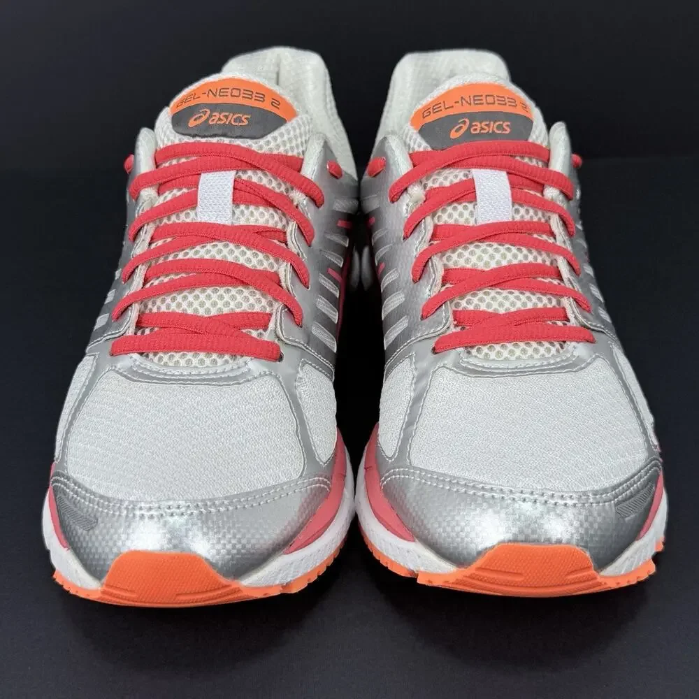 ASICS Gel-Neo33 2 Women’s Size 7.5 Gray Orange Running Shoes Pre-owned Excellent